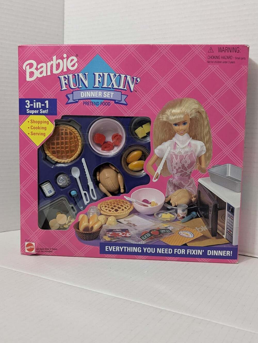 Vintage 1995 Barbie Fun Fixin' Thanksgiving Dinner Set Arcotoys Mattel 67431 New